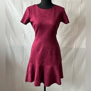 Burgundy Short Sleeve Dress